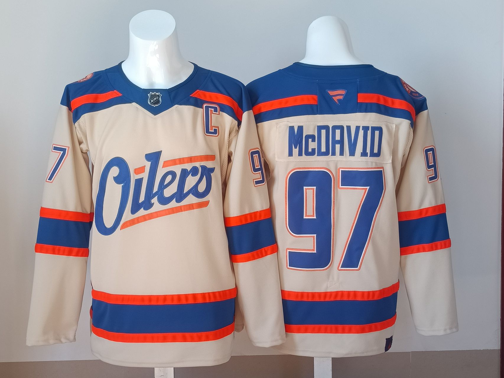 Men Edmonton Oilers #97 Mcdavid Cream 2025 NHL Jersey style 001